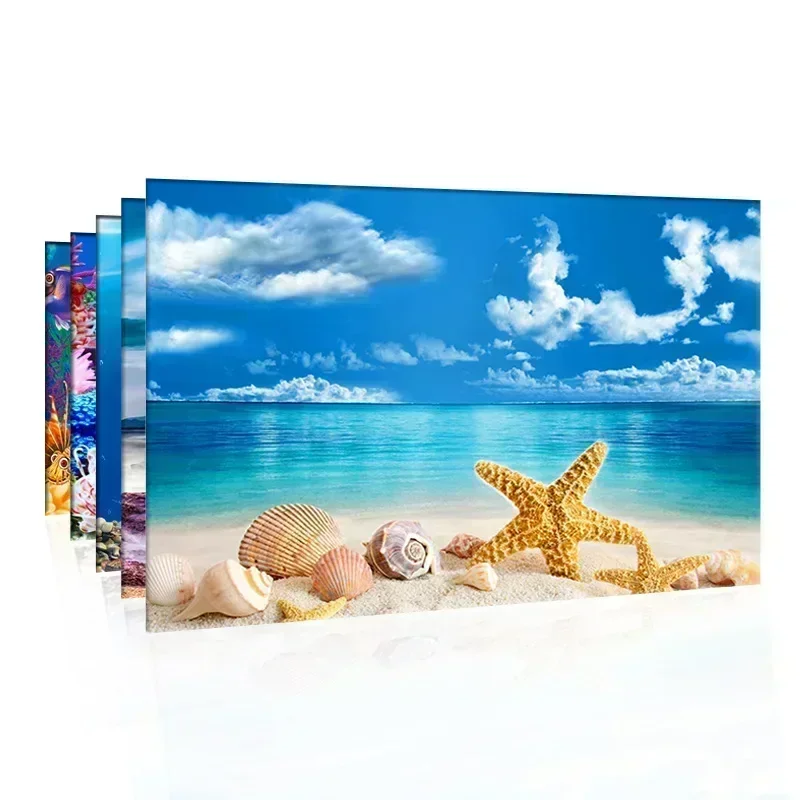 Fish Tank Decorations Aquarium Background Decoration 3D Ocean Plant Aquascape Fish Tank Sticker Poster Aquascape Painting Fish tank accessories
