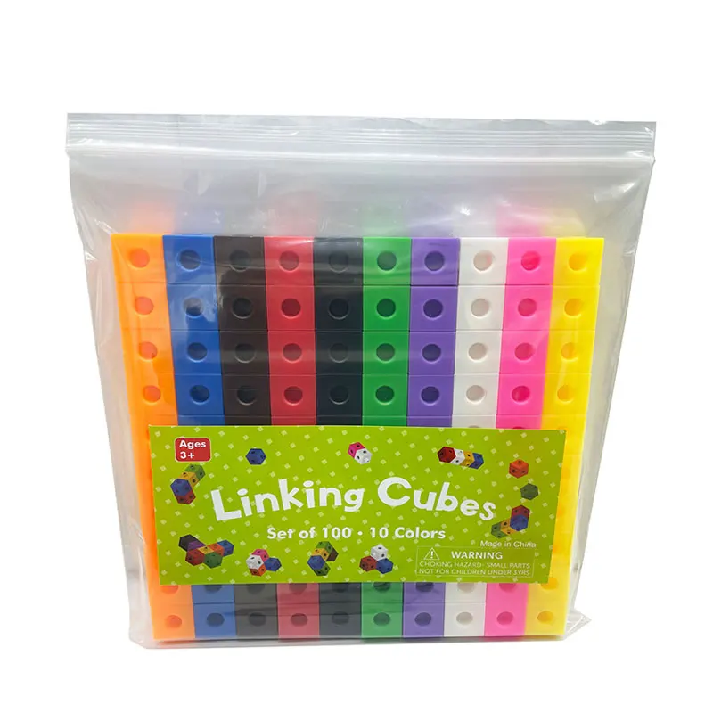 200 Stück Mathematik-Verbindungswürfel - 10 Farben, Lernspielzeug Für Kindergarten, Zählen & Bauen