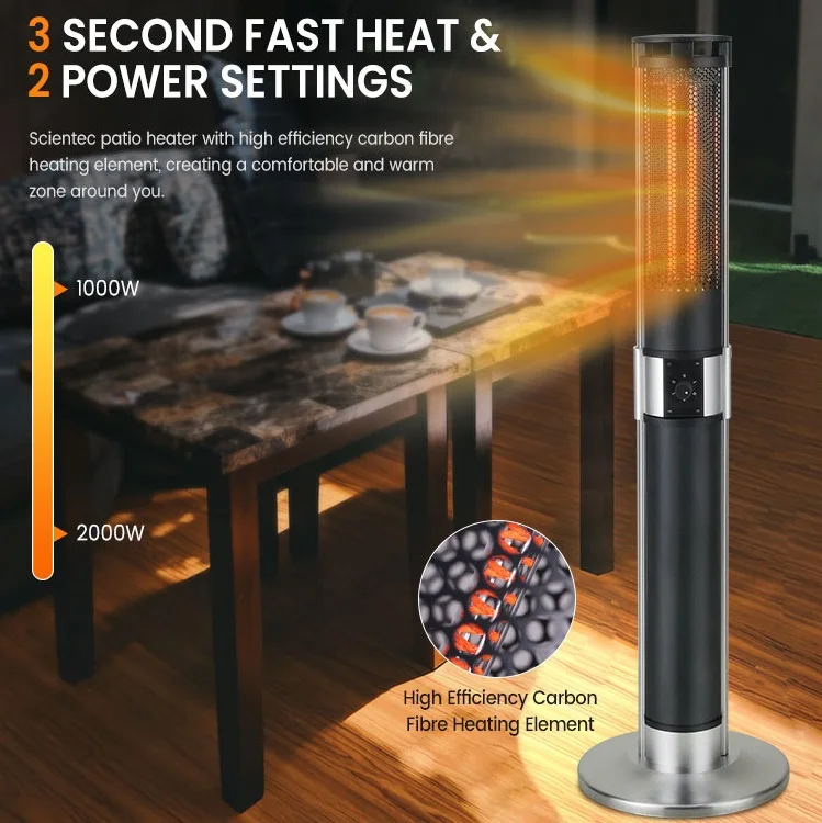 Vertical Standing Floor Heater 1000w 2000w electric heater perfection with  bar table carbon infrared tower - AliExpress