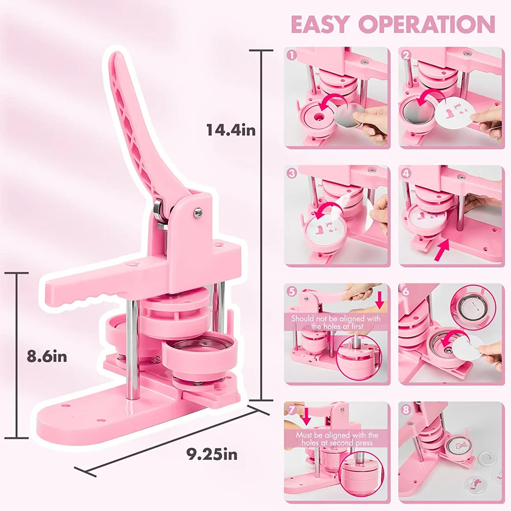 25+32+58MM Button Maker Machine Multiple-Size-300Pcs Button Parts+3 Mold+Circle Cutter DIY Button Press Badges Maker Machine Set 4