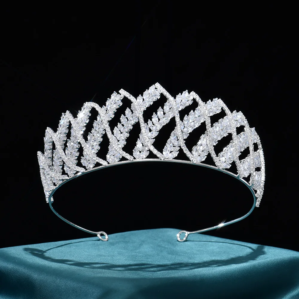 

Cubic Zirconia Crowns Tiaras For Wedding Bride Headpiece Luxury Queen Bridal Headband Pageant Party Prom Hair Jewelry Headpiece