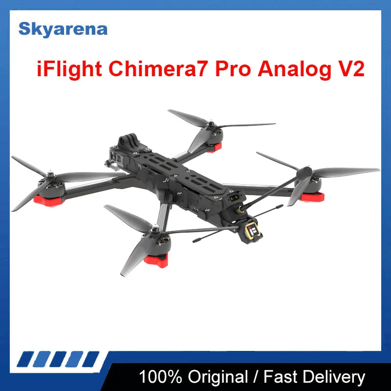 

iFlight Chimera7 Pro Analog V2 6S FPV Long Range BNF with GPS RaceCam R1 Mini 1200TVL 2.5mm Cam/XING2 2809 1250KV motor for FPV