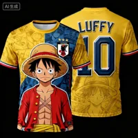 Maillot de football One Piece Luffy Japon 2026, T-shirt, maillot de football spécial pour enfants, kit de maillot de football pour adultes, hommes, femmes, sweat-shirt à séchage rapide 3