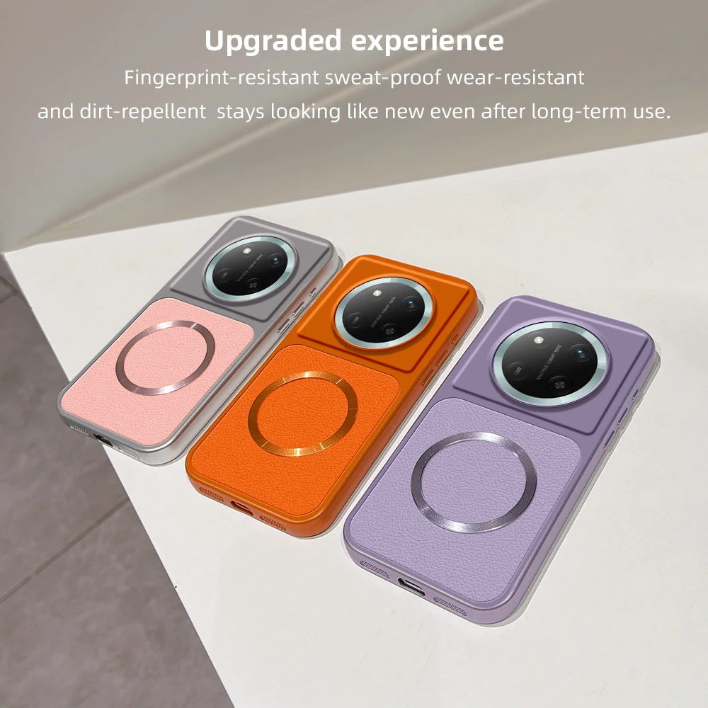 Leather Pattern Magnetic Ultra-Thin Anti-Drop Wireless Charging Case