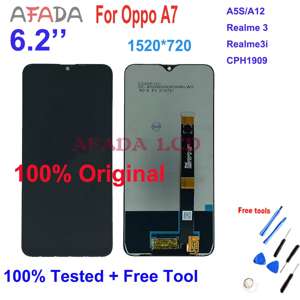 6.5 ''Per Oppo A7/A5S/A12 Cph1909 Lcd Touch Screen Digitizer Assembly Sostituzione Display Lcd Realme3/Realme3I