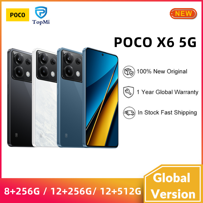 POCO X6 5G Snapdragon 7s Gen 2 NFC 6.67" 120Hz Flow AMOLED Display 5100mAh 67W Turbo Charging 64MP Camera Global Version POCOX6