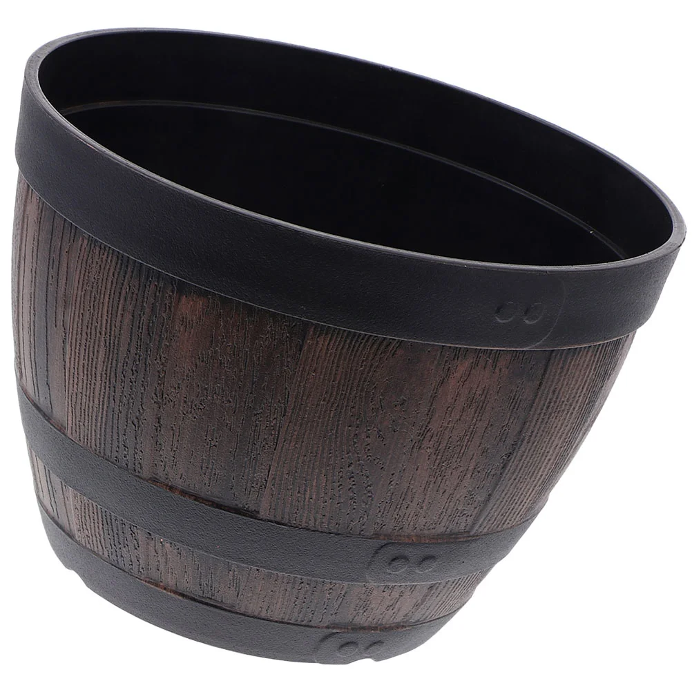 

Pot For Succulents Imitation Wooden Flower Pot Large Capacity Retro Plastic Planter For Garden Flowerpot Succulents Rustic