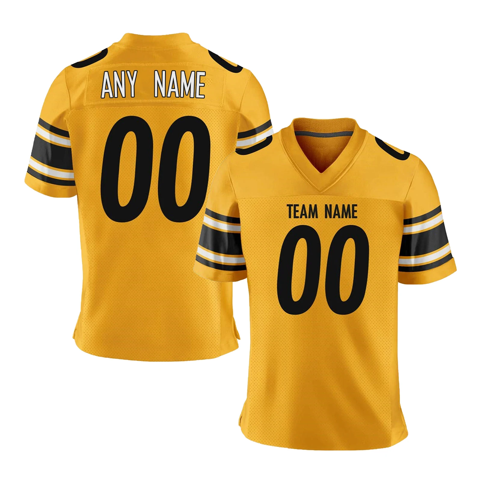thumbnail image 1 of Camiseta de fútbol americano personalizada de los Pittsburgh Steelers con nombre y número de equipo impresos a medida, regalo para fanáticos, camiseta de fútbol para hombres, mujeres y jóvenes, 1 of 4