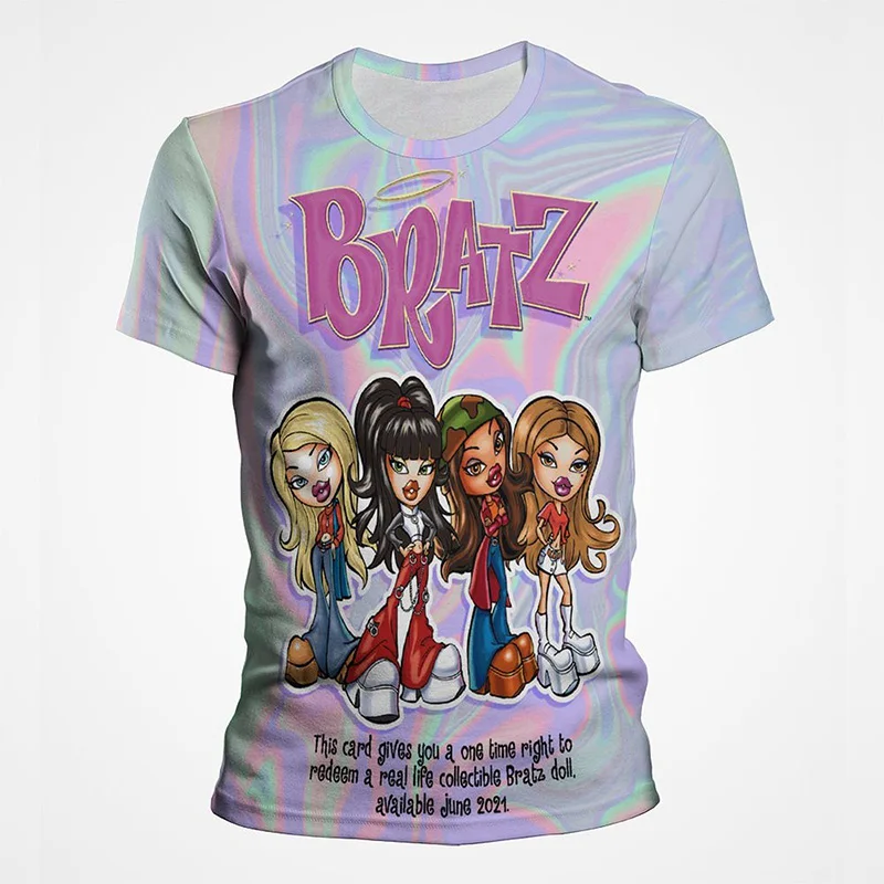 

Comedy Bratz The Movie Graphic T Shirts Harajuku Fashion Girls T-Shirt Cartoon Women Tee Casual Pink Tshirt Casual Y2k Men Tops