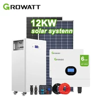Système solaire domestique hors réseau 6 kW 12 kW, panneaux solaires pour toit de maison, systèmes de batteries au lithium 12 kWh 1