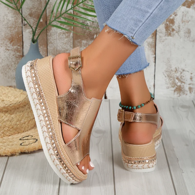 Women Sandals Wedge Sandals Comfortable Sandals Ladies Peep Toe Sandals