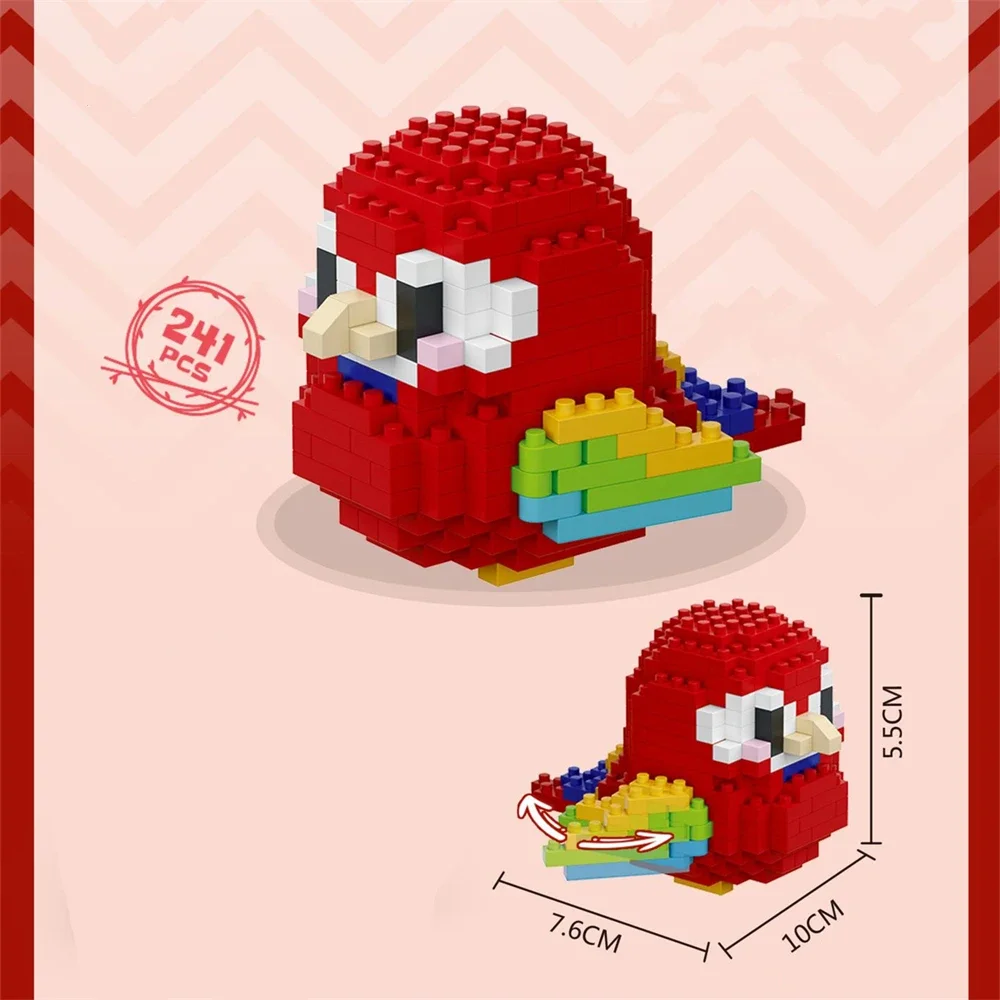 

CLC Animal World Bird Parrot Sparrow Pigeon Cockatiel Budgerigar Macaw Pet Doll Mini Diamond Blocks Bricks Building Toy No Box