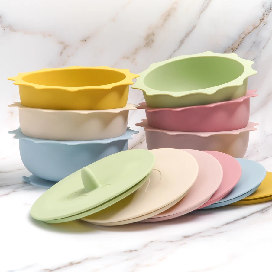1PCS Baby Silicone Suction Bowl BPA Free Cartoon Shape Food Tray Dishes Plate Child Feeding Non-Slip Tableware Baby Accessories 3