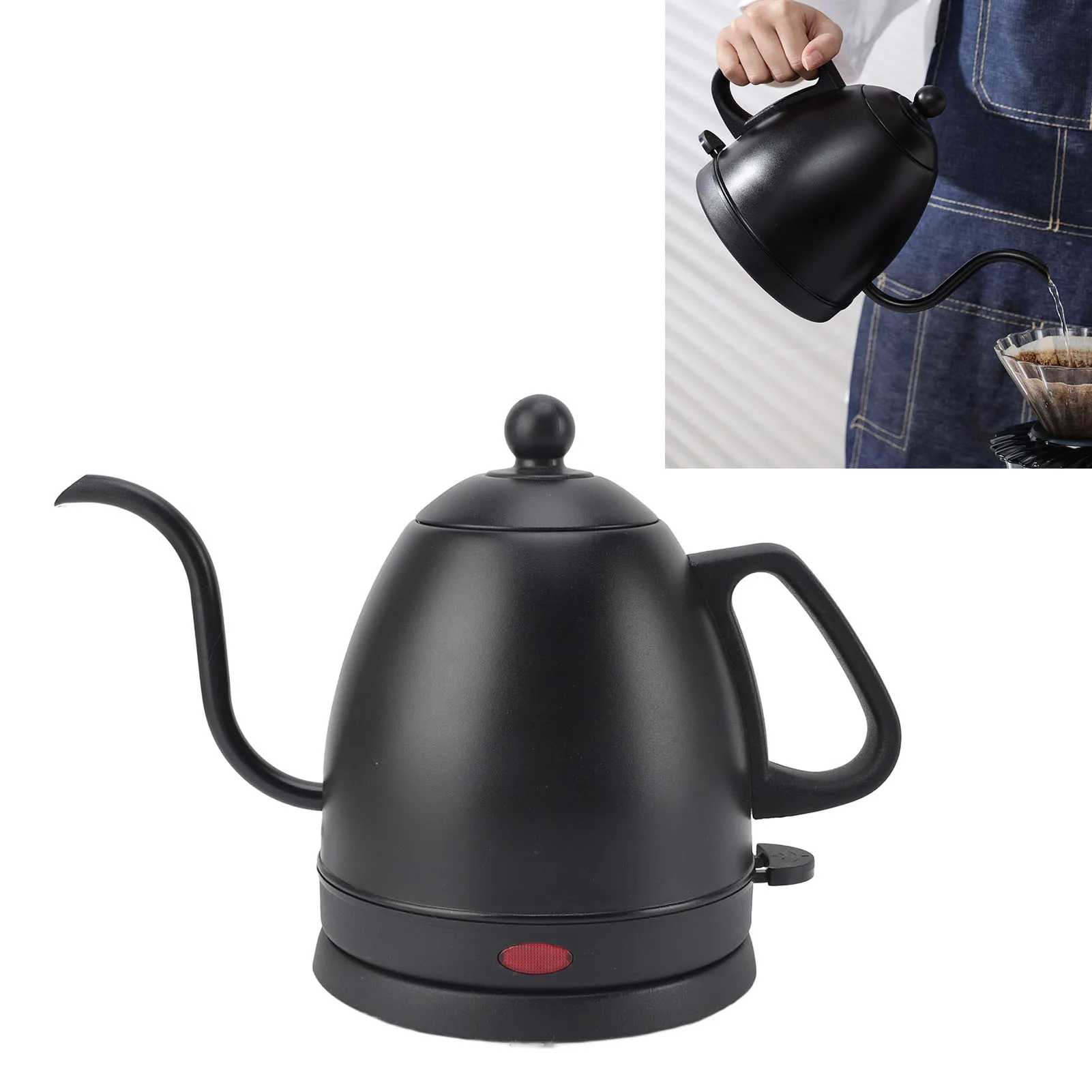 Gooseneck Electric Kettle 800ml 1000W Fast Heating Stainless Steel 304 Hot Water Kettle Pour Over Kettle for Home Tea Coffee 2