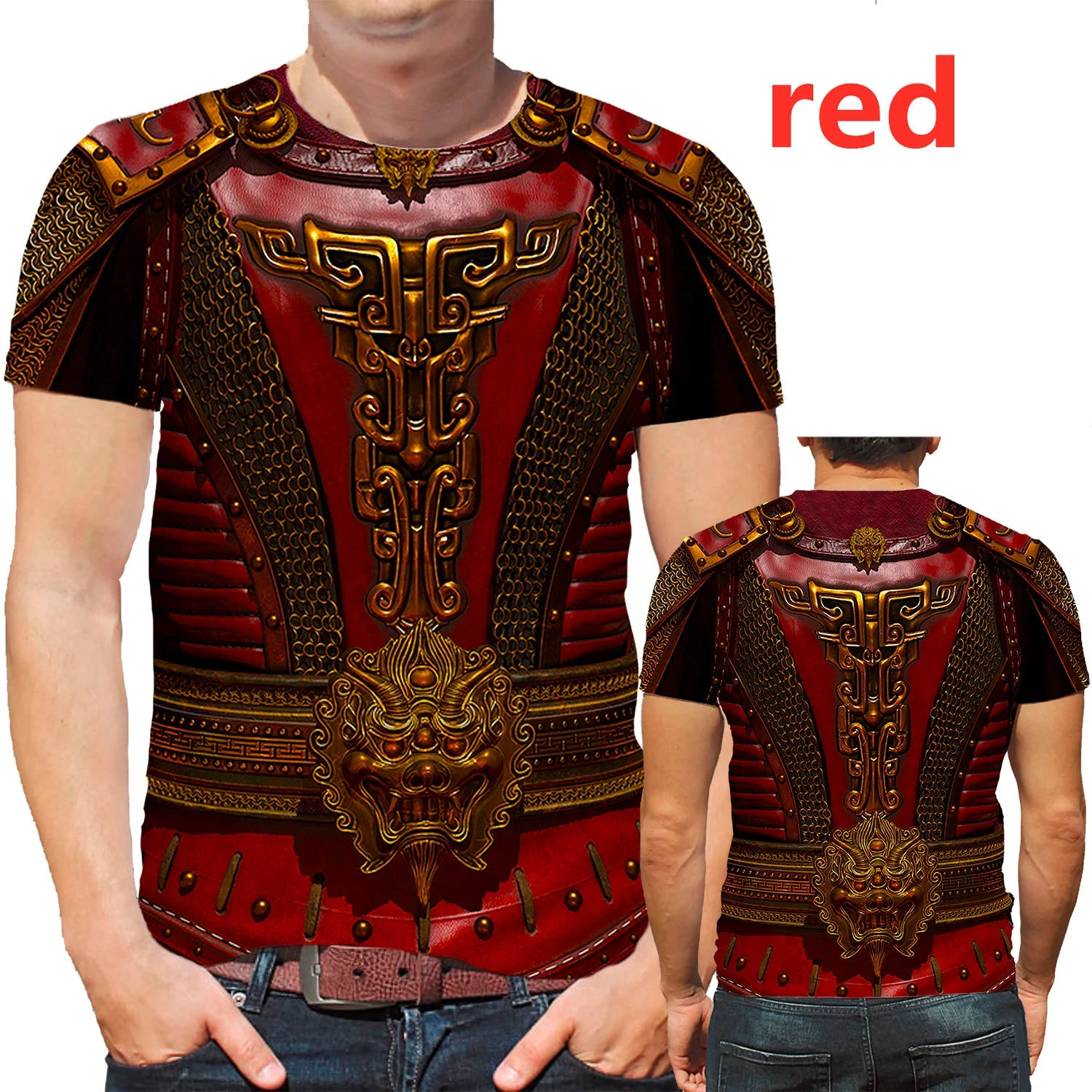 

2022 Retro Warrior Knight Armor Medieval T Shirt 3D Print Shirt Casual Cosplay T Shirt Short Sleeve Top