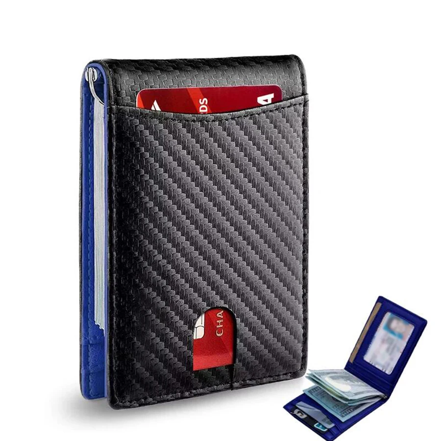 RFID Kreditkarten inhaber Männer Brieftaschen Geld klammer Luxus schlanke dünne Mini-Brieftasche männlich kleine kurze Geldbörse minimalist ische Brieftasche Vallet – Detail 11