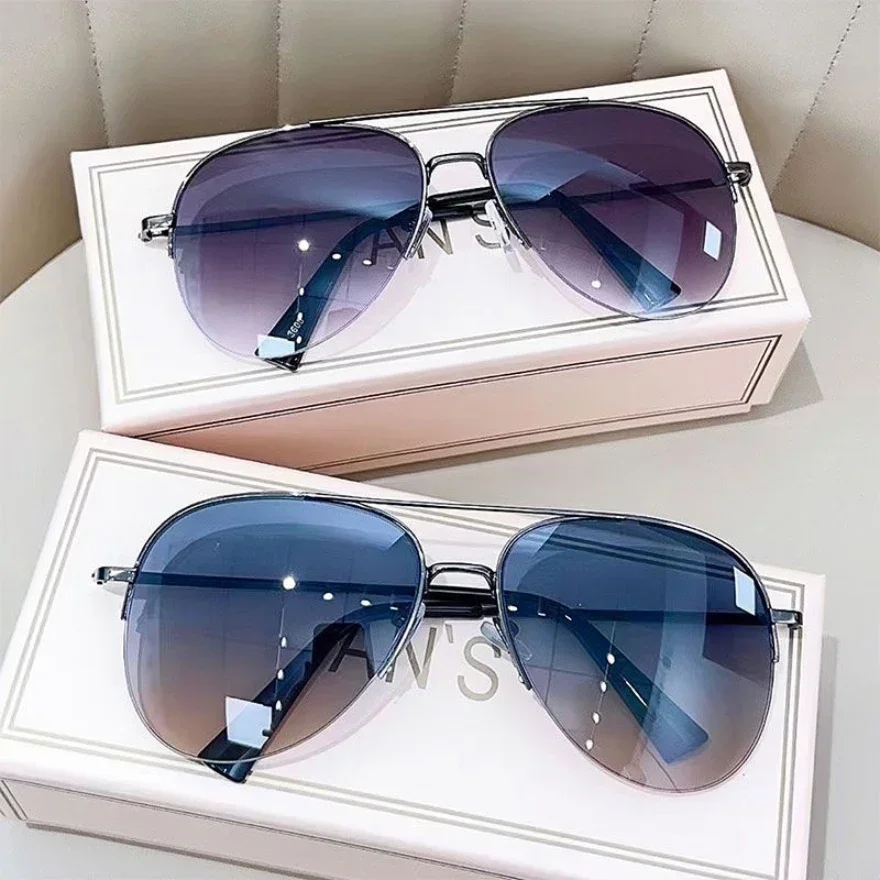 

Fashion Gradient Sunglasses for Men Big Frame Pilot Sun Glasses Brand Design Anti-reflective Lunette De Soleil Homme UV400