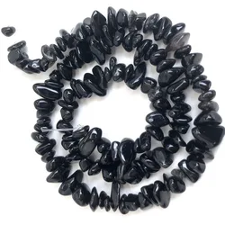 Natural Stone Beads for Jewelry Making - Irregular Crystal Quartz Gravel for DIY Bracelets and Necklaces (Obsidian)