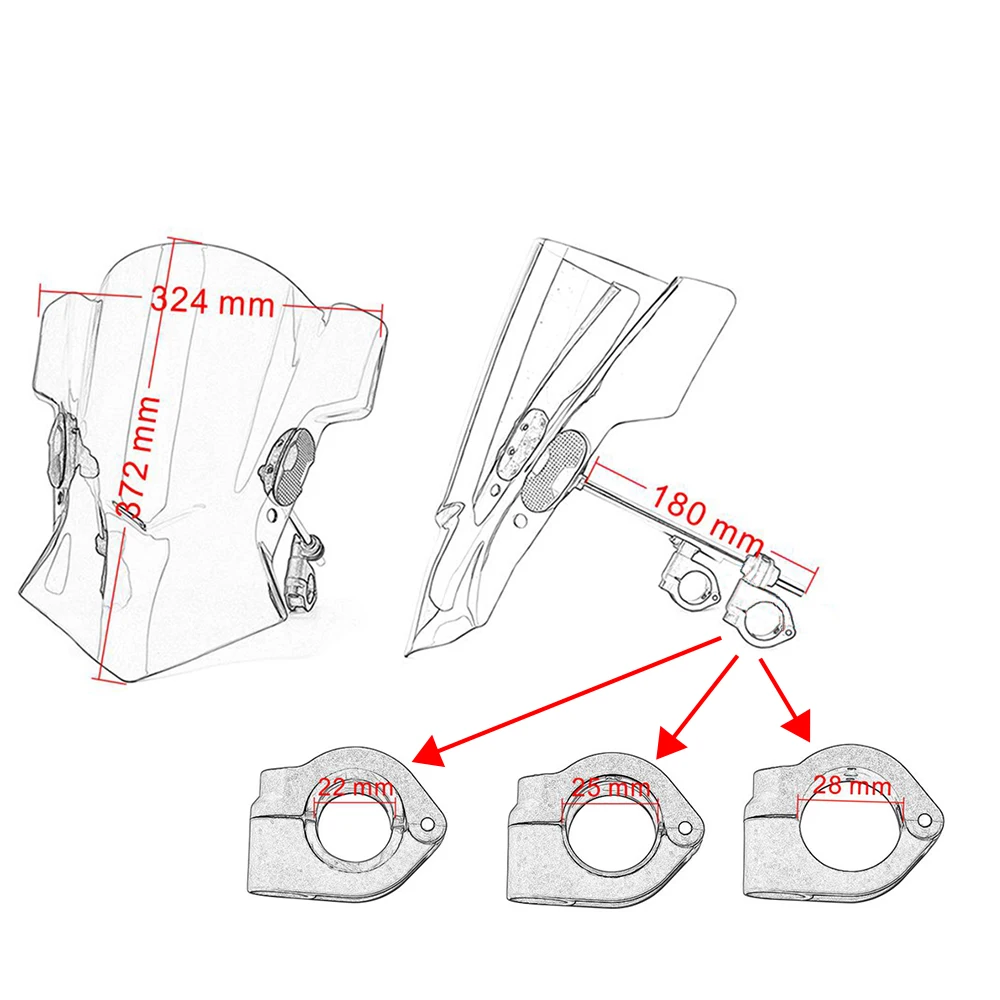 Motorrad verstellbare Windschutzscheibe für MV Agusta Brutale 1090RR 2010–2014, Brutale 675 2013–2014 – Detail 2