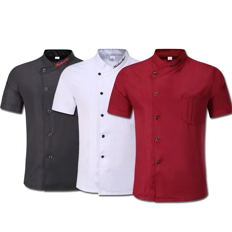 

Jacket Hotel Unisex Service Work Uniforms Single-breasted Pastry Wear Uniform Cook Breathable Food Restaurant Chef Summer