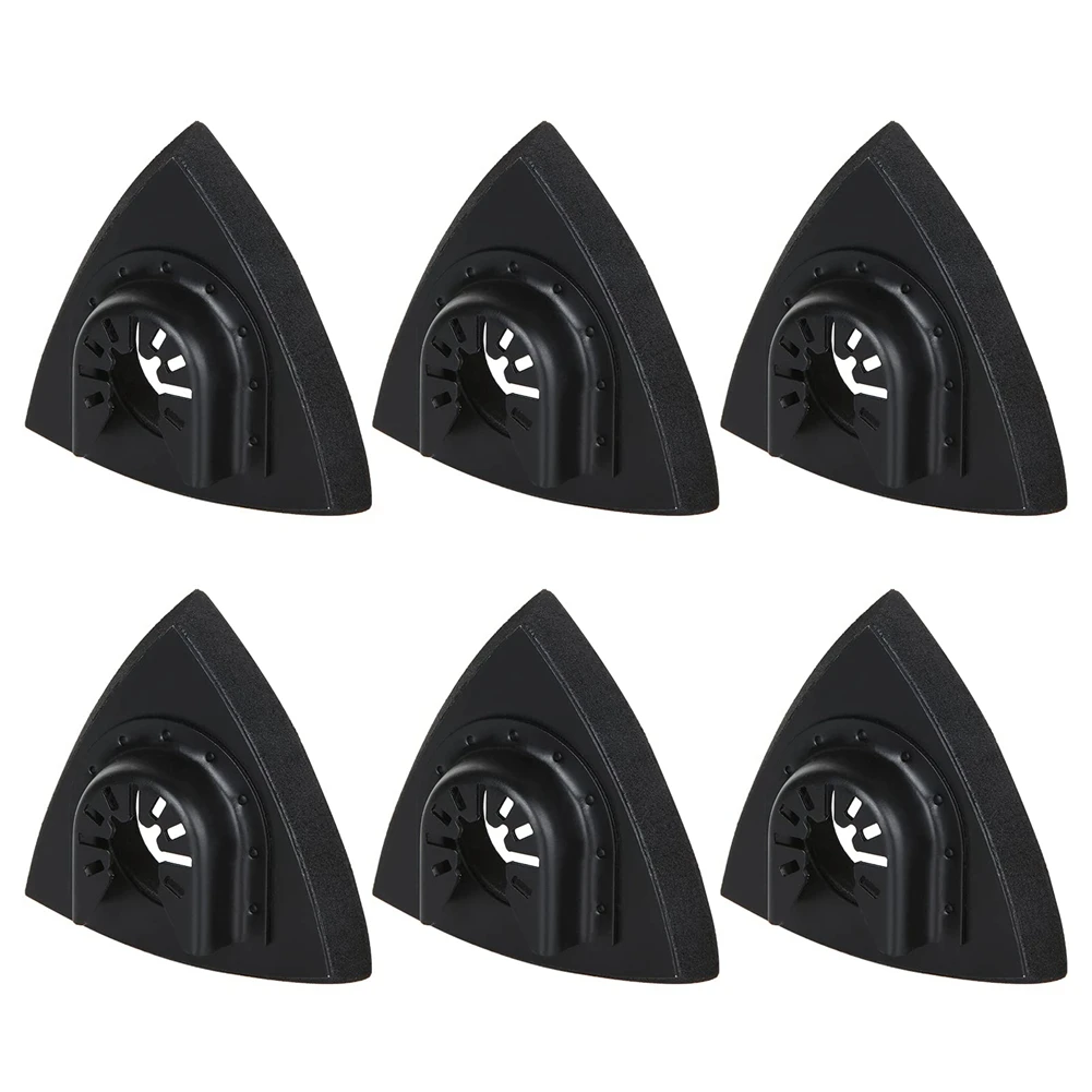 

6 Pcs 3-1/8 Inch Power Oscillating Tool Sanding Pads 80mm Triangle Sanding Pads Universal Quick-Release Multitool Pad