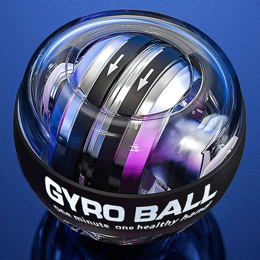 Auto-Start Power Wrist Gyro Ball With LED Lights - Forearm & Hand Strengthener Exercise Equipment