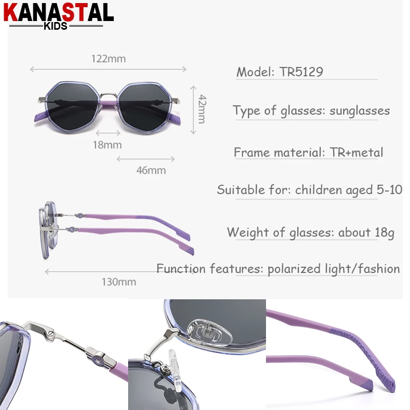 Children Polarized Sunglasses Kids UV400 Sun Glasses TR90 Metal Eyeglasses Frame Camping Sunscreen Bike Anti Glare Shade Eyewear