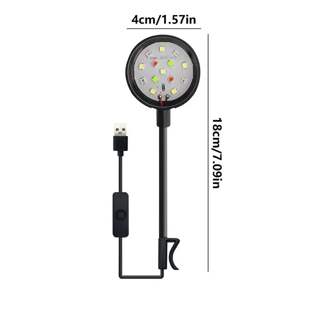 USB-Plug Aquarium Mini Lamp LED Fish Tank Colored Lights Accessories Fishbowl Landscaping Reptile Animals Crap Goldfish Turtle 6