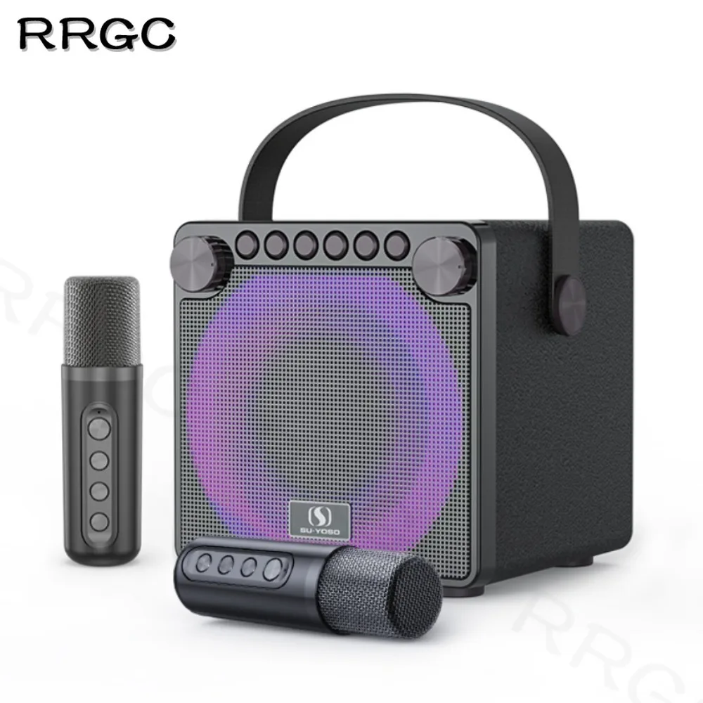 

Karaoke Machine Two Wireless Microphones Portable Karaoke Machine for Adults & Kids Bluetooth Speaker LED Lights Supports TF/USB