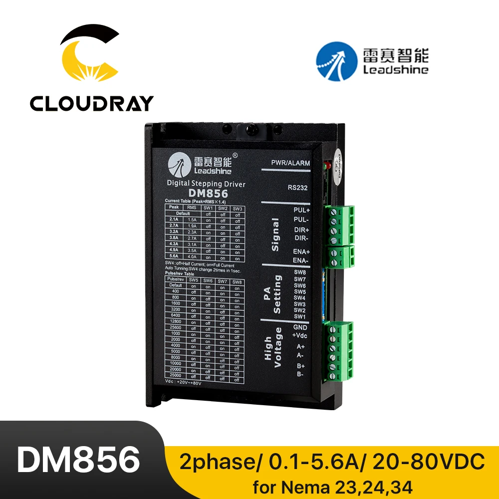 Leadshine Dm856 Fase Stepper Driver 0.55.6a 2080vdc para a Máquina de Gravura do Cnc do Controlador do Motor Nema23 Nema34