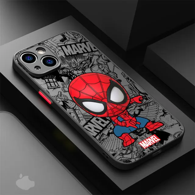 thumbnail image 1 of Funda de lujo de TPU para iPhone 15 Plus, 7, 8 Plus, 11 Pro, SE, 13, 14 Pro, Max, XR, 12 Mini, XS, X, XS, Marvel, Groot, Spiderman, 1 of 5