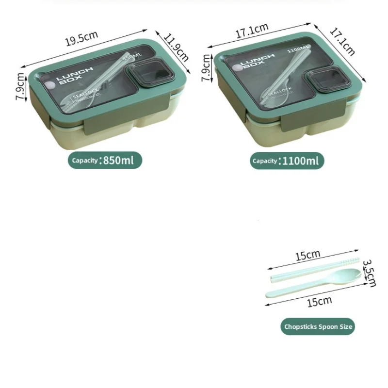 Portable Bento Box Lunch Bag with Tableware for School Office