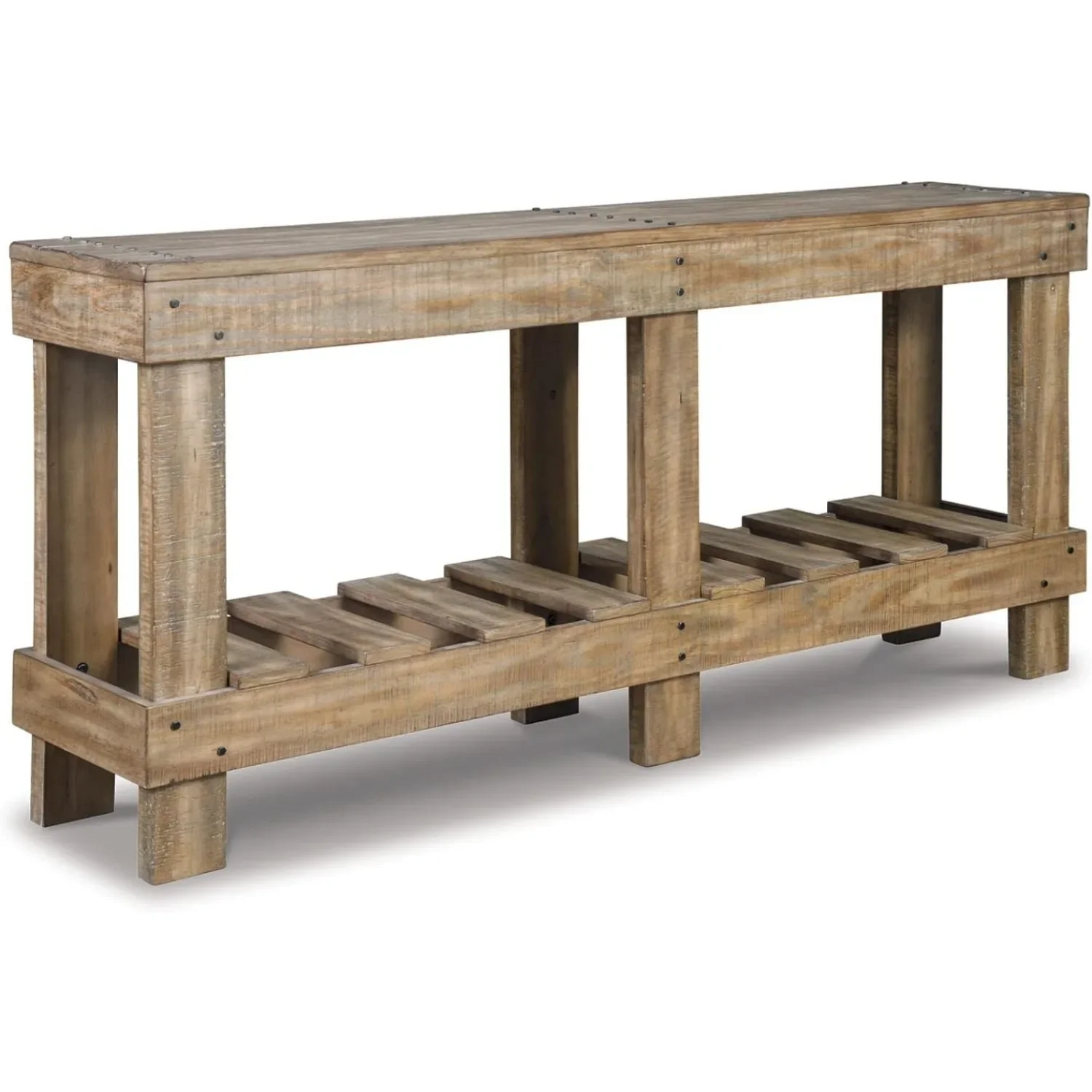 Susandeer Rustic Farmhouse Console Sofa Table, Brown 2
