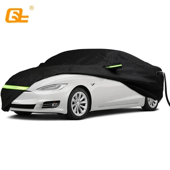 Copertura per auto impermeabile protezione per tutte le stagioni coperture per auto da esterno antivento antivento con apertura della porta di ricarica per Tesla Model Y