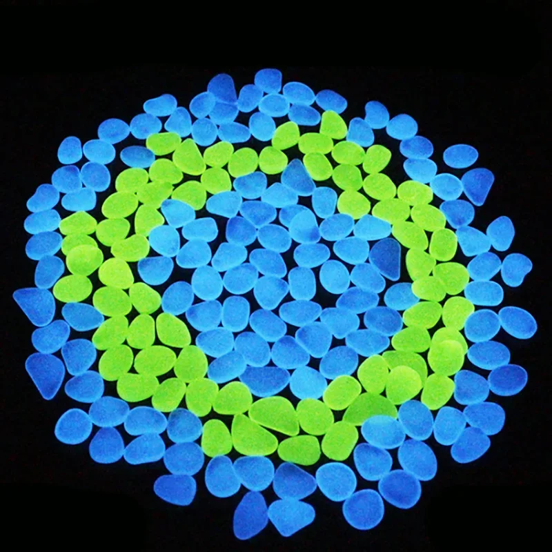 Fish Tank Ornaments 20/30/50/100/200pcs Fish Tank Decorative Aquarium Ornaments Stones Glow In The Dark Luminous Pebbles Stones Garden Ornament