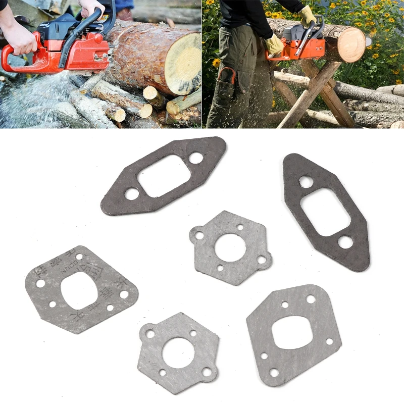 

2 Set Practical Chainsaw Intake Manifold Carburetor Muffler Gasket for P350 351