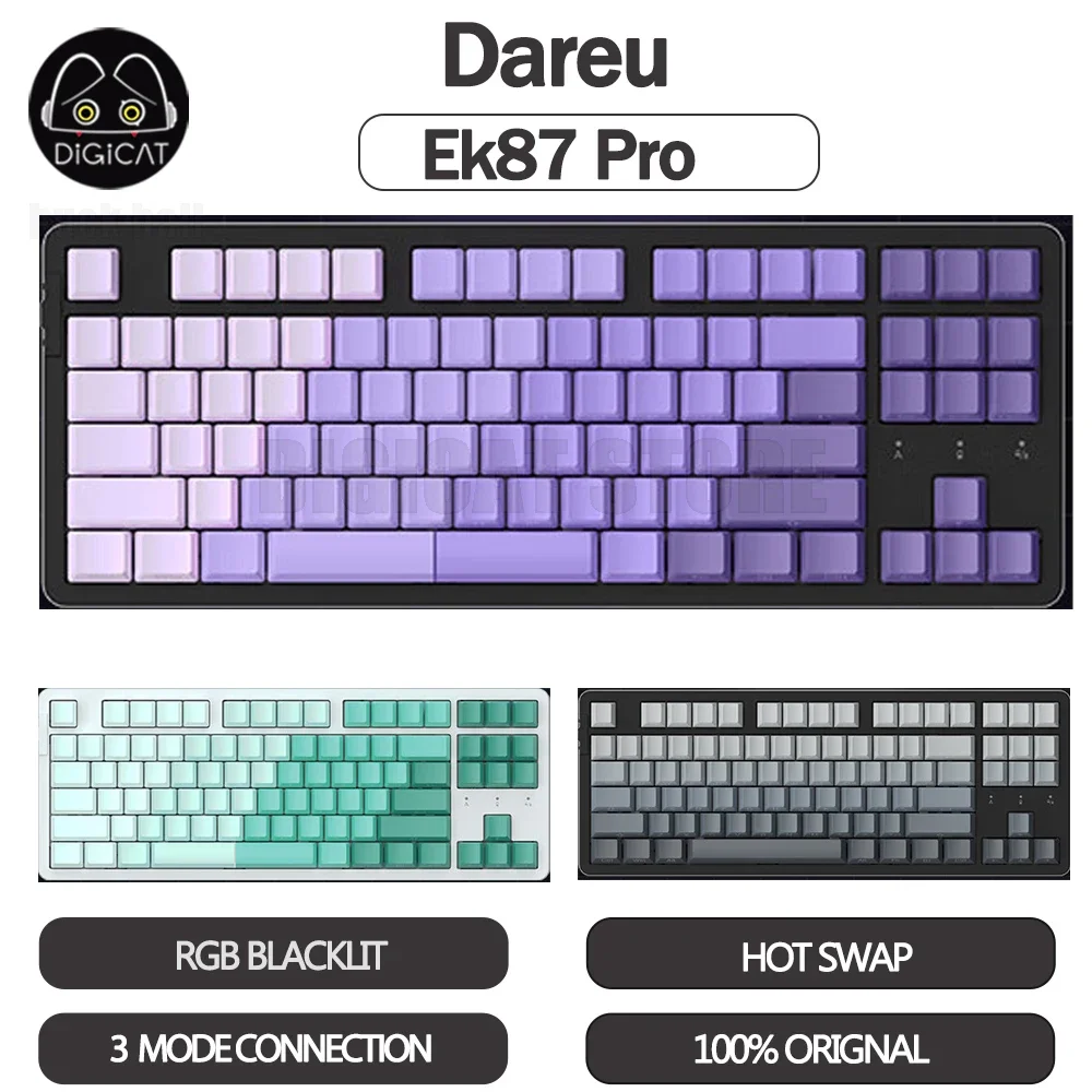 

Dareu Ek87 Pro Mechanical Keyboard 3mode 2.4G/USB/Bluetooth Wireless Keyboard Aluminum Gasket Hot Swap Rgb Light Keyboard Gifts