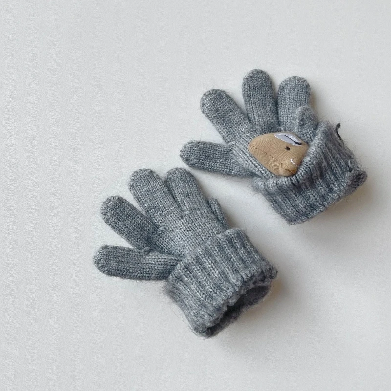 Kids Split Finger Knit Handschoenen Zachte knusse handschoenen voor winterse buitenactiviteiten