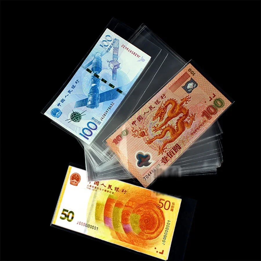 Photocard Protector Photocard Holder Photo Card Holder 100pcs Clear Paper Money Banknotes Transparent Holder Pvc Case Photocards Sleeves Protection Bags Cedulas Collection Organizer