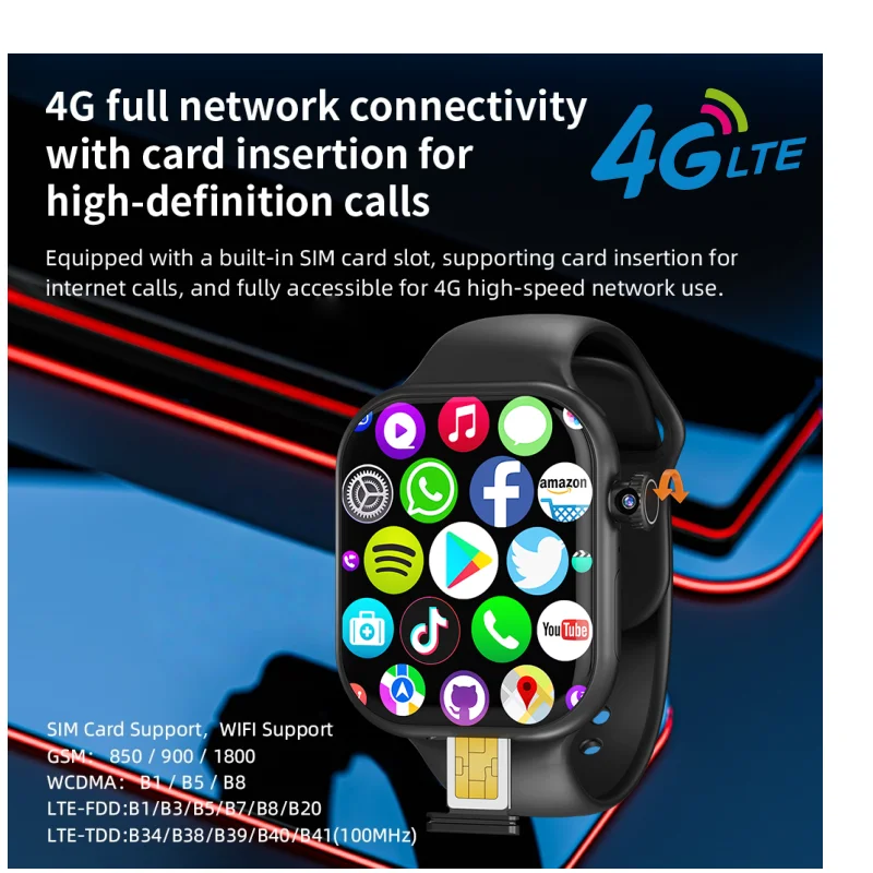 Original Vp29 Smartwatch 4g Lte Android 2 29inch 8mp Hd Camera Whatsapp App Store Video Calling 256gb Rom Men Smart Watch Women, Alina Gadgets