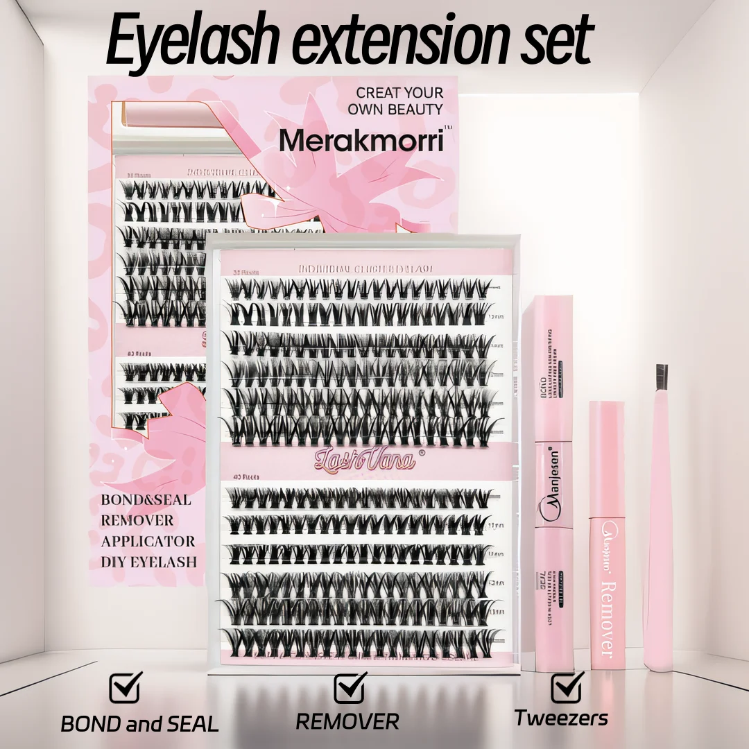 Eyelashes 240 PCS Clusters Lash Bond and Seal Makeup tools DIY Lashes Extension kit for gluing  Lashes Gluing Glue  Accessories