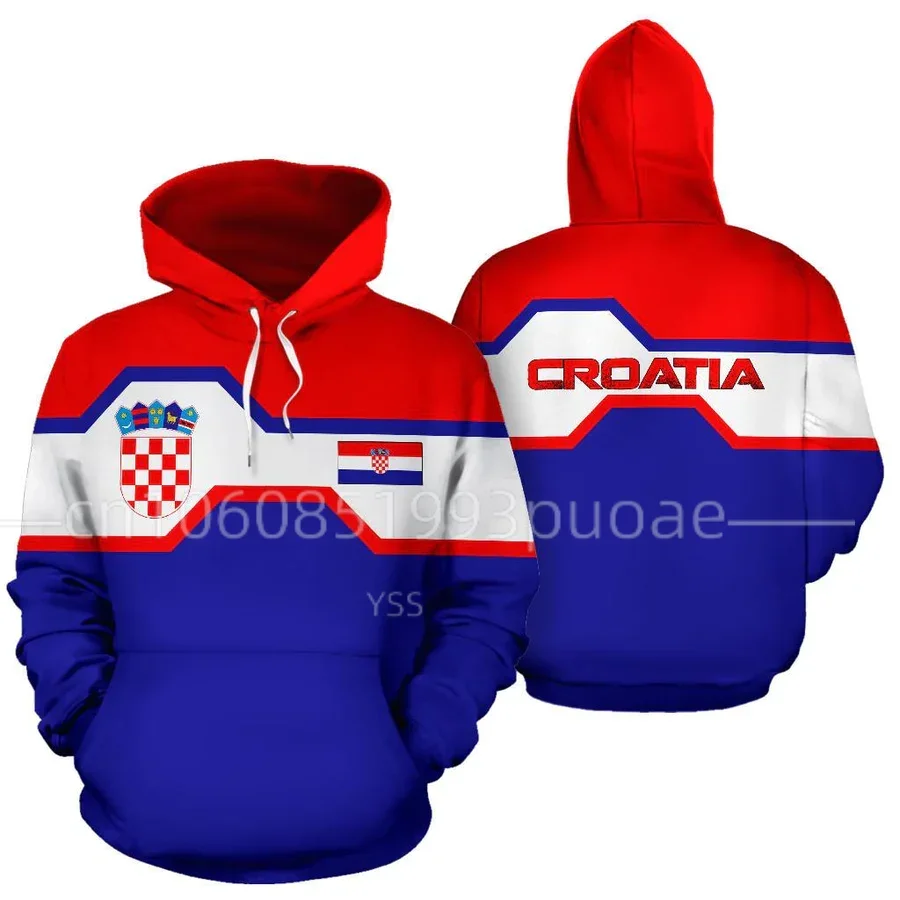

2024 CROATIA Flag 3D Printed Zip Hoodie Casual Harajuku Men's Oversize Hoodie Street Hooded Jacket Sweatwear