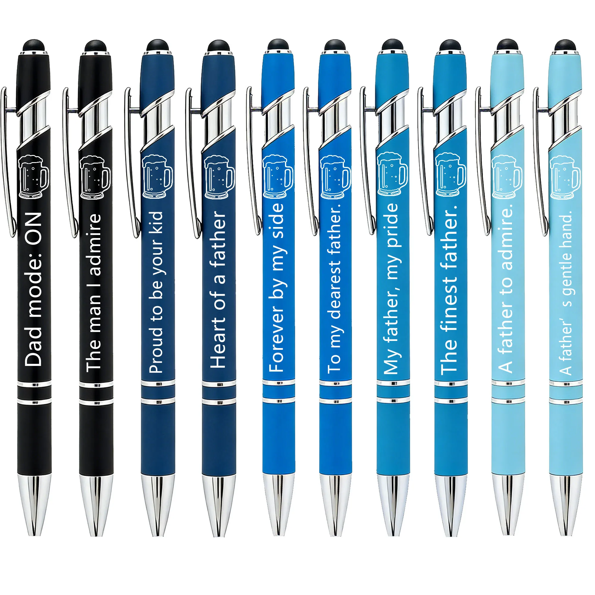 Deluxe Metal Touchscreen Ballpoint Pens - Father's Day Edition, Phrase-Activated Set.