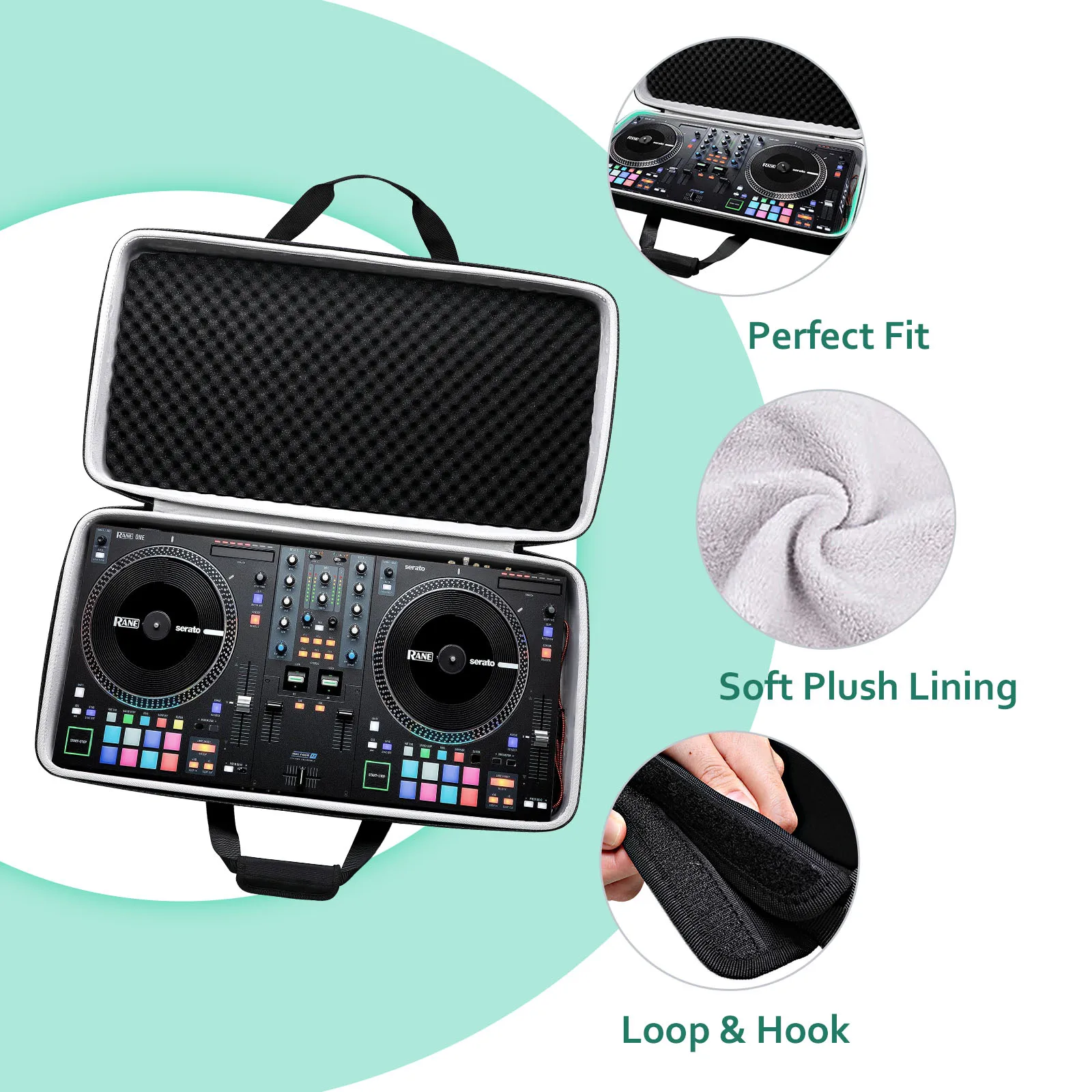 XANAD EVA Hard Case for RANE ONE/Hercules Inpulse T7 2 Deck or Pioneer DDJ-SX/SX2/SX3 Protective Carrying Storage Bag(only case)