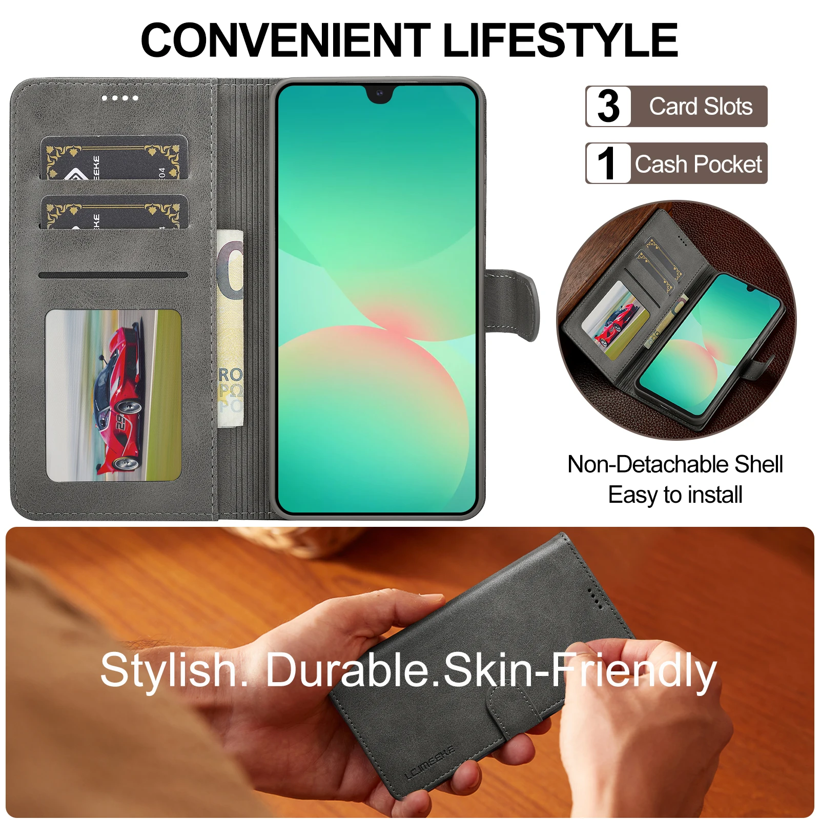 Luxury PU Leather Wallet Stand Case with Magnetic Buckle - Shockproof and Protective Full Cover Flip Holster