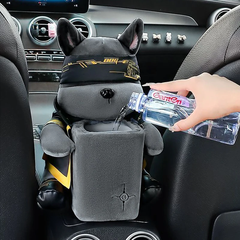 Cartoon Cute Car Tissue Box Creative Car Armrest Box Garbage Can 2 In 1 Tissue Bag Multi-functional Storage Bag For Home Office