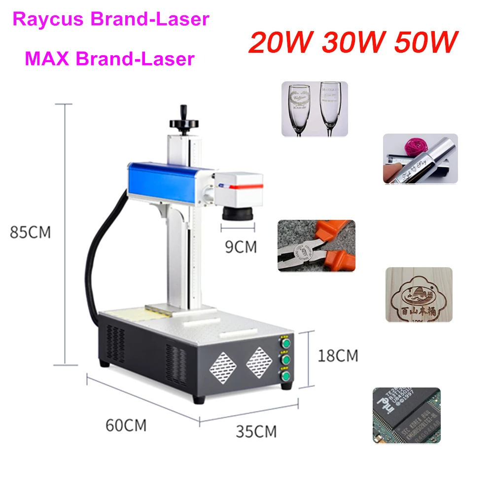 

LY Desktop Mini Optical Fiber Laser Nameplate Engraving Marking Machine for Plastic Aluminum 20W 30W 50W Optional Raycus Max