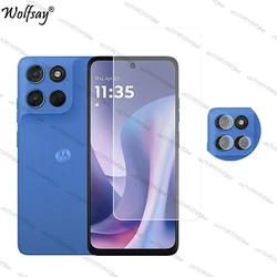 Premium Clear Front Glass Protector for Motorola Moto G57 - Full Adhesive Coverage with Camera Lens Shield (1 Glass and 1 Len)