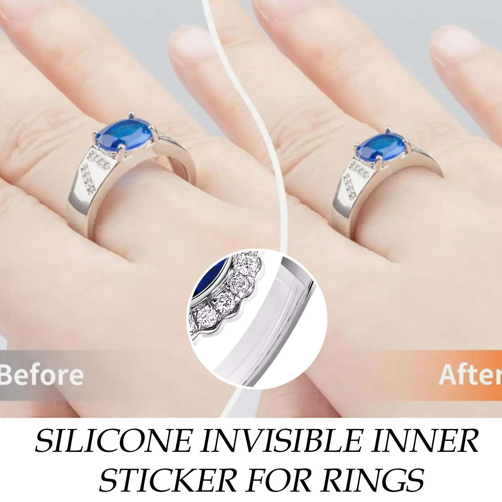 실리콘 투명 스티커로 반지 사이즈 조절, 헐렁한 반지 조정, 눈에 띄지 않는 손가락 반지 사이즈 조절기, 반지 사이즈 축소 도구