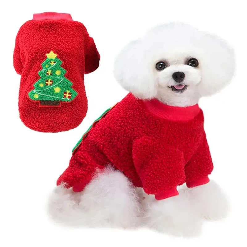 WinterWarmPetClothesChristmasDogVestSoftFleecePuppyPet